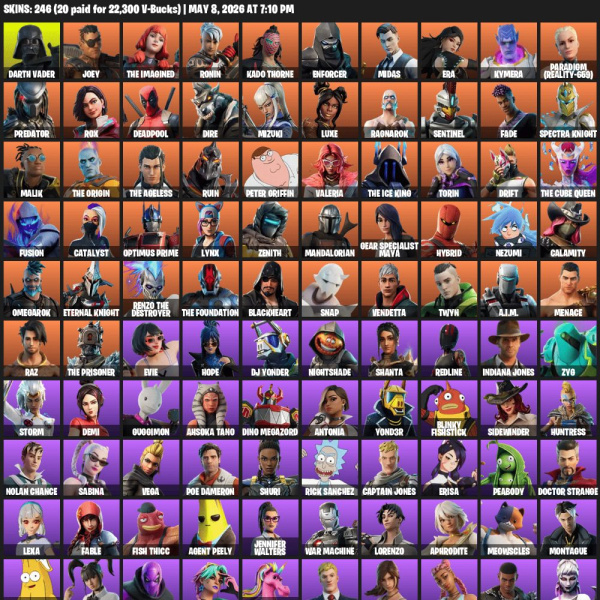 🔥246 Skins | Gold Midas | Gold Brutus 🔥 - Fortnite Account