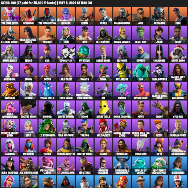 🔥106 Skins | Deadpool | Midas 🔥 - Fortnite Account