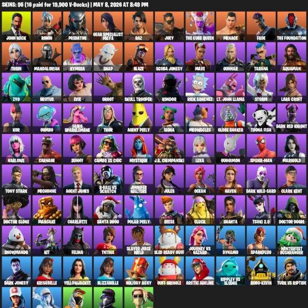 🔥95 Skins | John Wick | Predator 🔥 - Fortnite Account